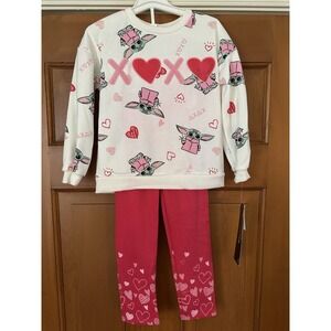Star Wars The Mandalorian Girls' Two Piece Heart Sweater Set Size 5T NWT